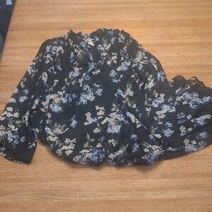 H&M Black Floral Blouse